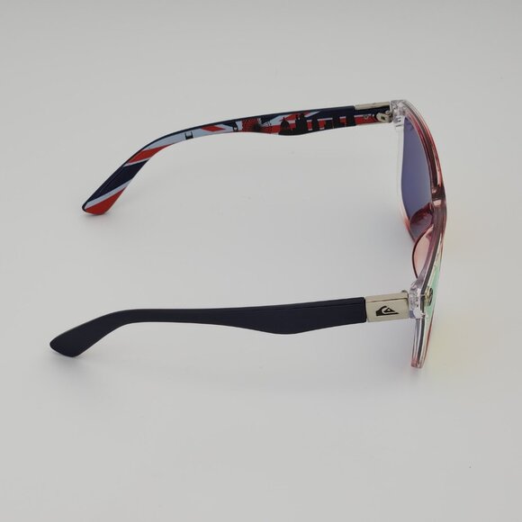 Quiksilver Round Flat Lens Sunglasses British Flag Brown Frame Orange Mirror Q25 - Picture 10 of 13